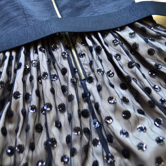 Eliza J Sequin Polka Dot Fit & Flare Dress, Size 4 - Black - Picture 16 of 16